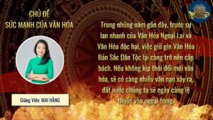 Buổi 12 Khóa 7 Lớp Học Văn Hóa Cội Nguồn - Cô Mai Hằng